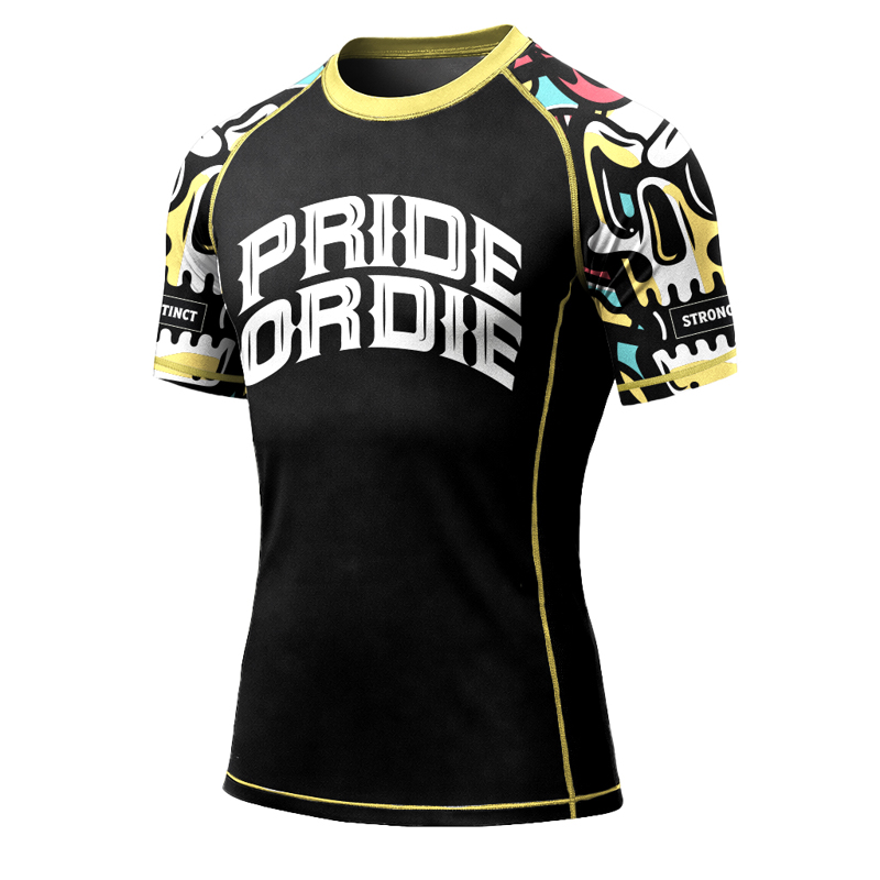 PRIDE OR DIE cold instinct RASHGUARD - BLACk